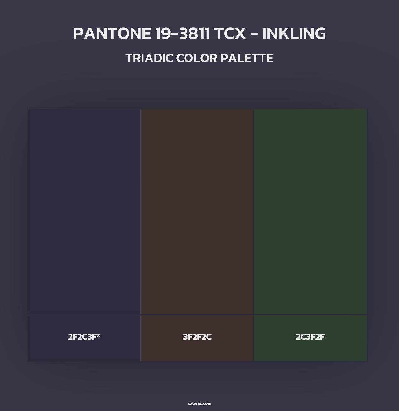 PANTONE 19-3811 TCX - Inkling - Triadic Color Palette