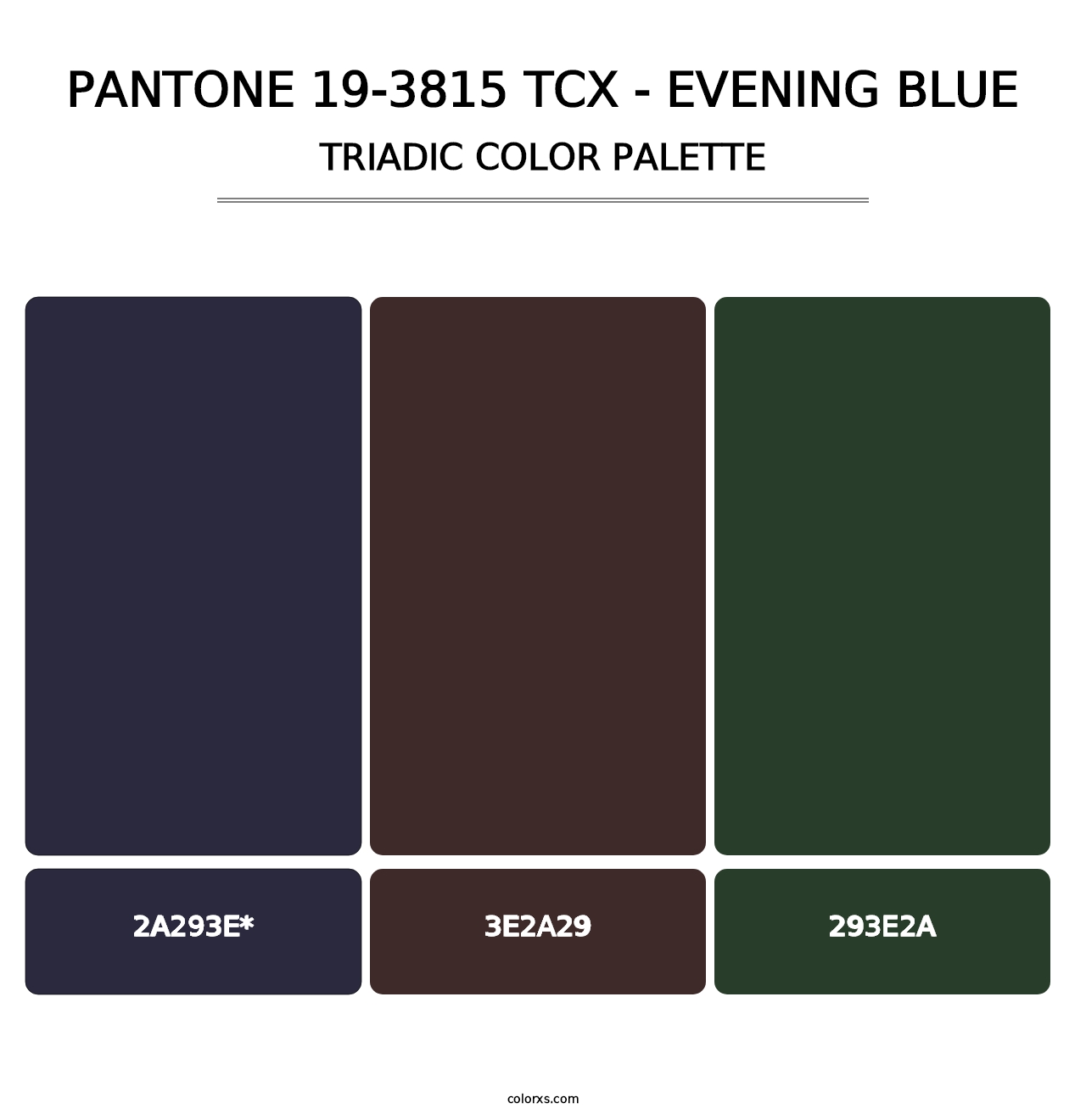 PANTONE 19-3815 TCX - Evening Blue - Triadic Color Palette