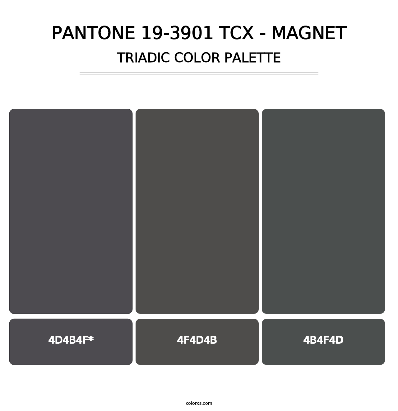 PANTONE 19-3901 TCX - Magnet - Triadic Color Palette