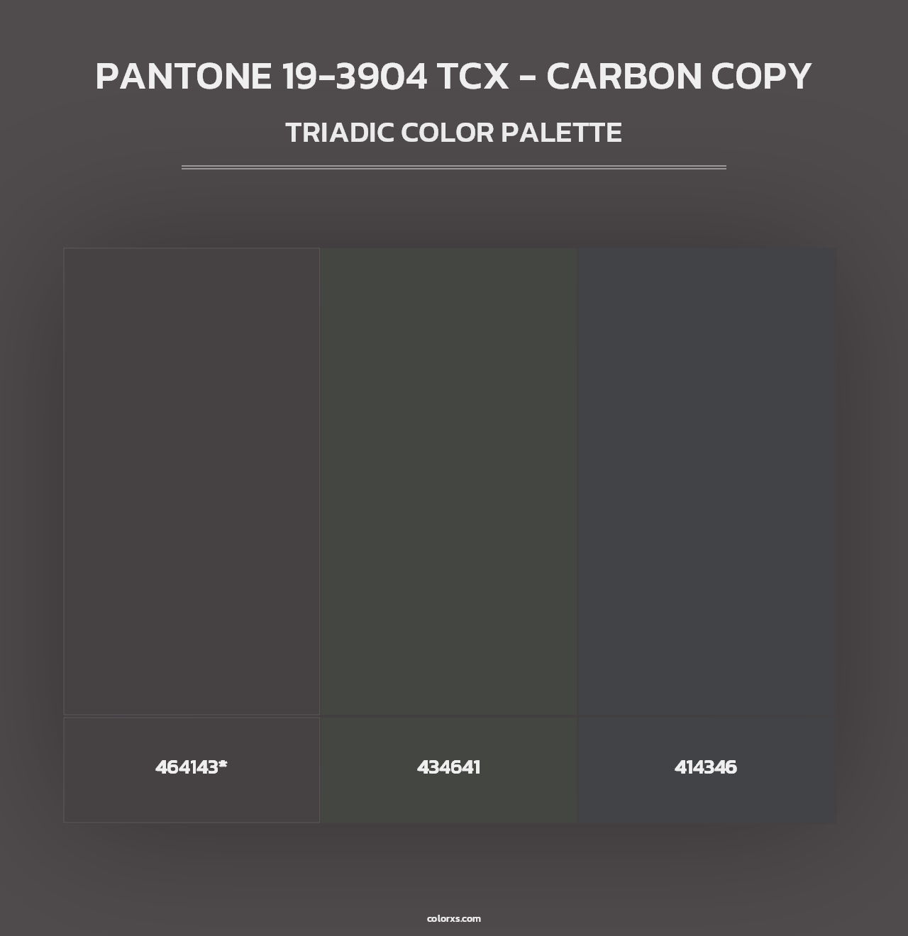 PANTONE 19-3904 TCX - Carbon Copy - Triadic Color Palette