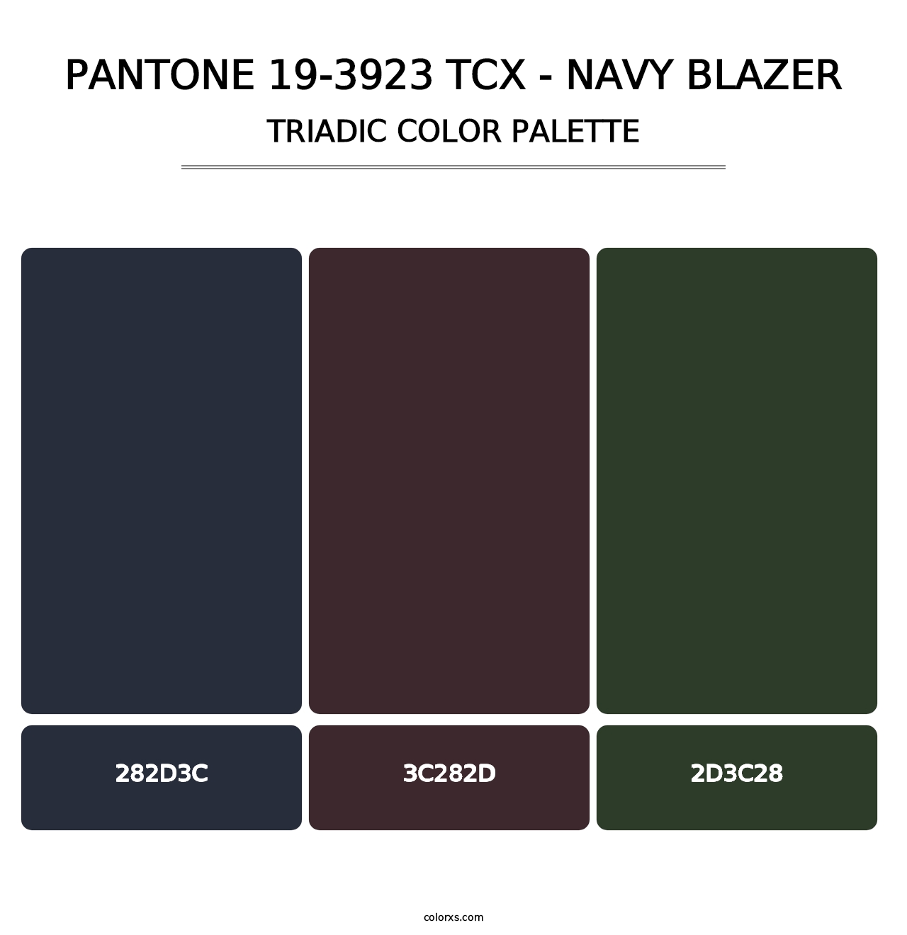 PANTONE 19-3923 TCX - Navy Blazer - Triadic Color Palette