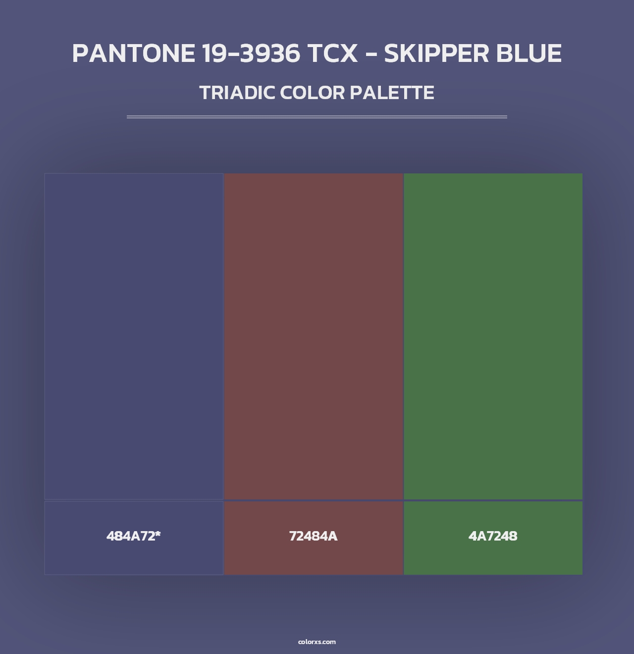 PANTONE 19-3936 TCX - Skipper Blue - Triadic Color Palette