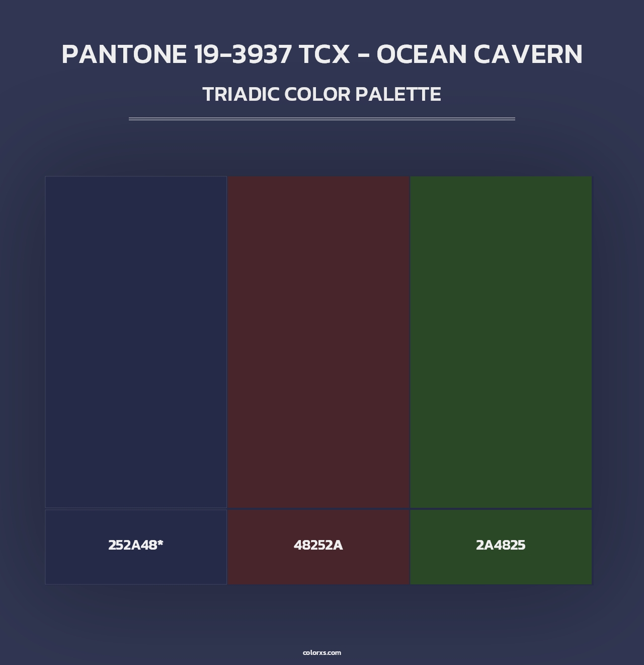 PANTONE 19-3937 TCX - Ocean Cavern - Triadic Color Palette