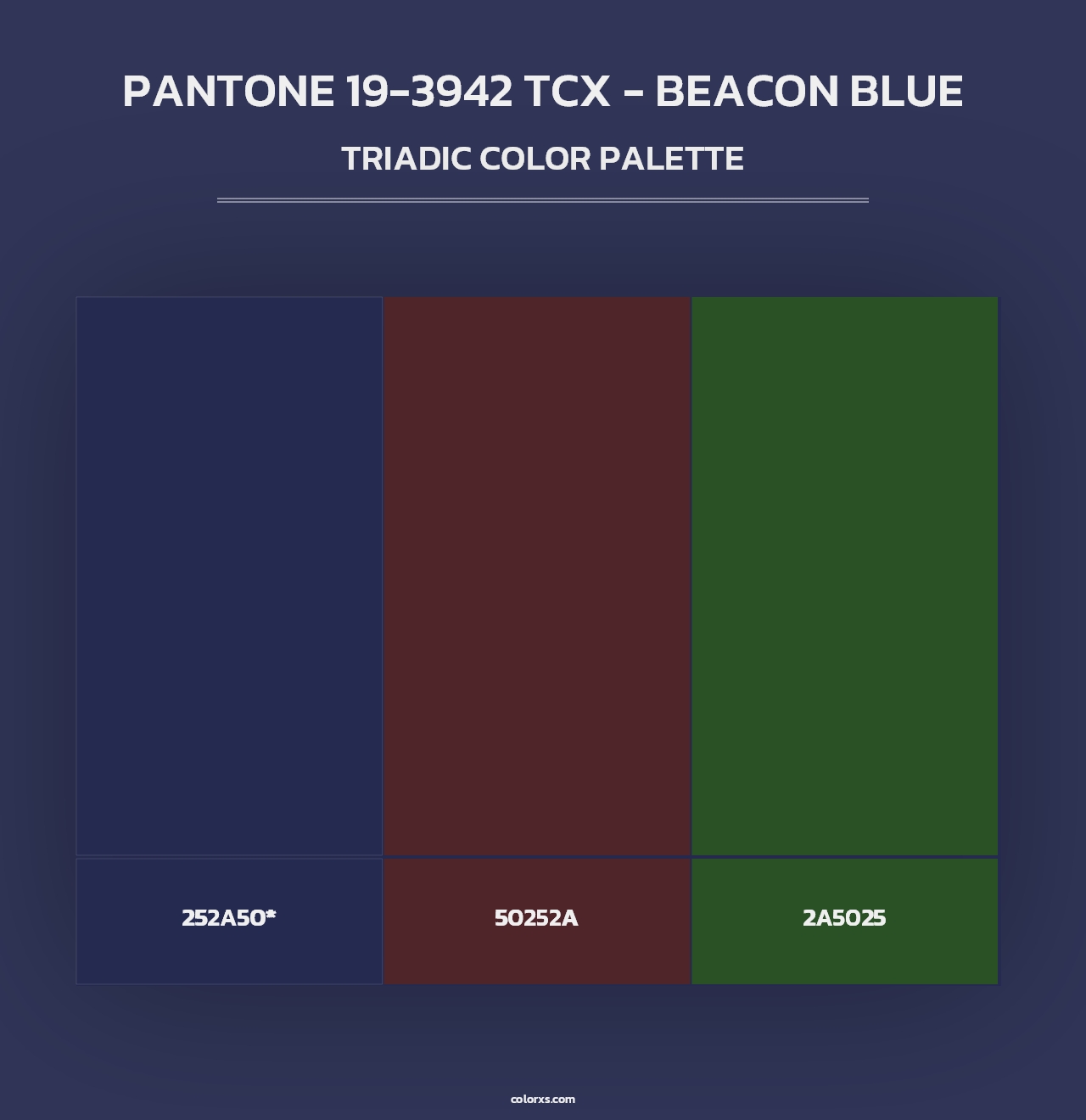 PANTONE 19-3942 TCX - Beacon Blue - Triadic Color Palette