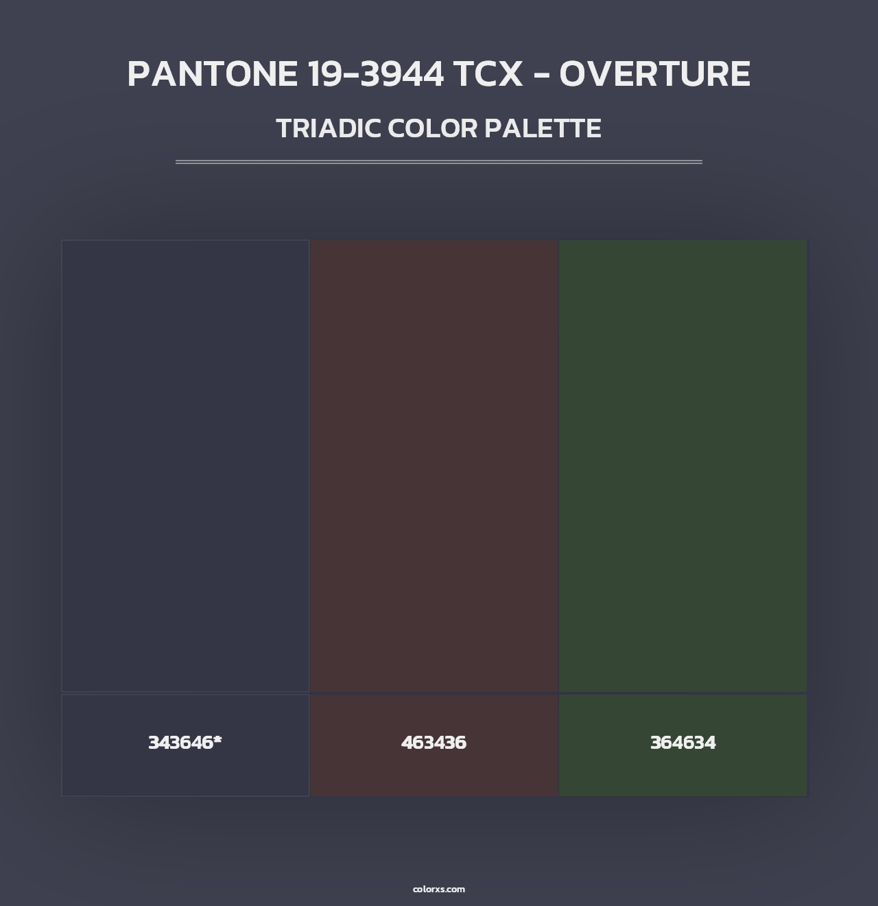 PANTONE 19-3944 TCX - Overture - Triadic Color Palette