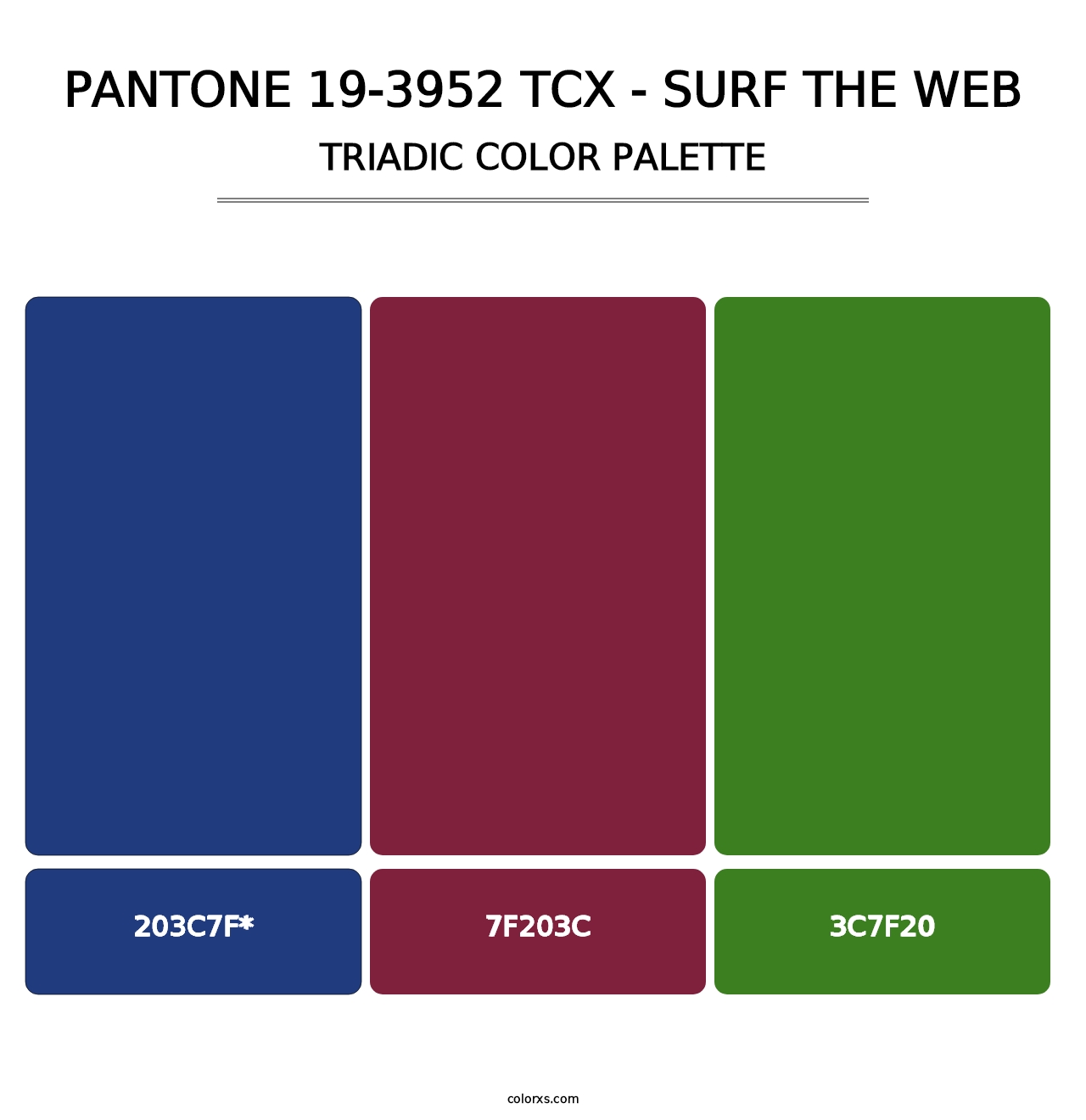 PANTONE 19-3952 TCX - Surf the Web - Triadic Color Palette