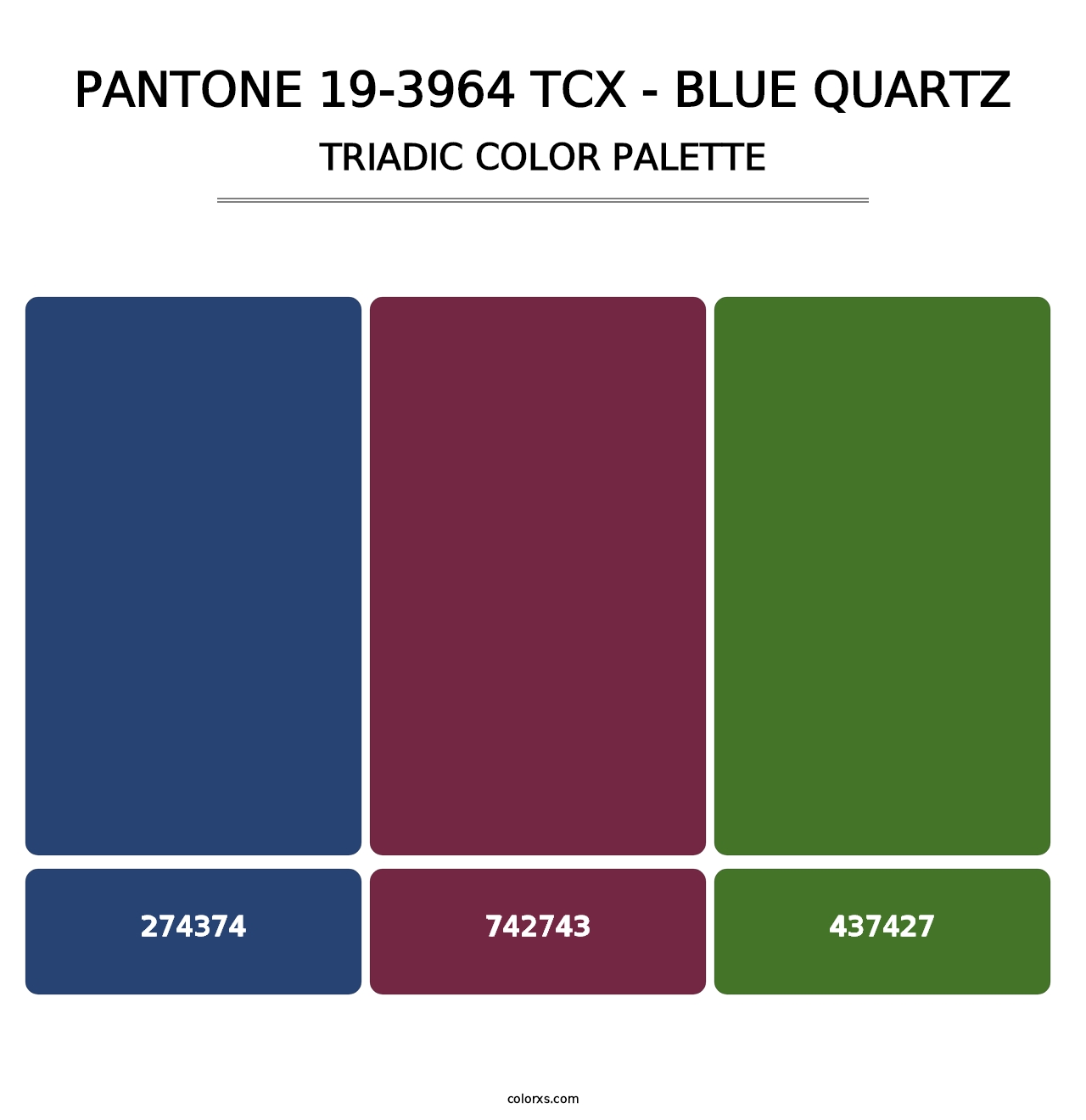 PANTONE 19-3964 TCX - Blue Quartz - Triadic Color Palette