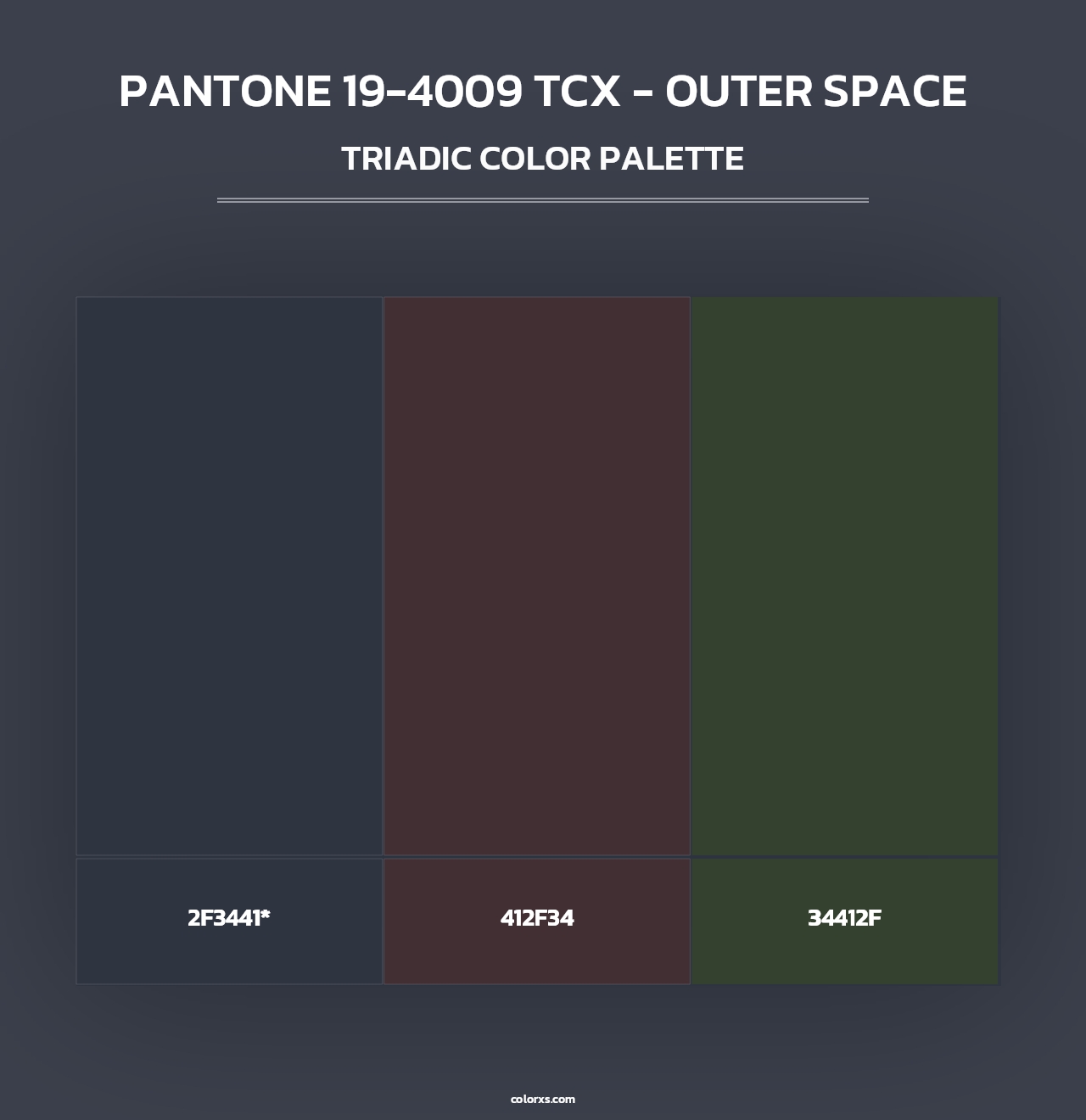 PANTONE 19-4009 TCX - Outer Space - Triadic Color Palette