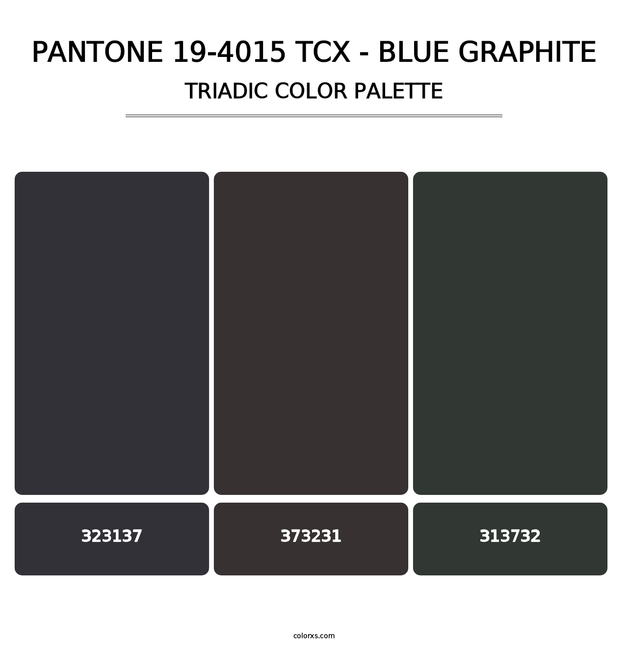 PANTONE 19-4015 TCX - Blue Graphite - Triadic Color Palette