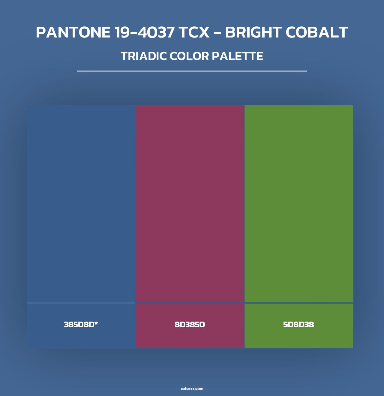 PANTONE 19-4037 TCX - Bright Cobalt - Triadic Color Palette