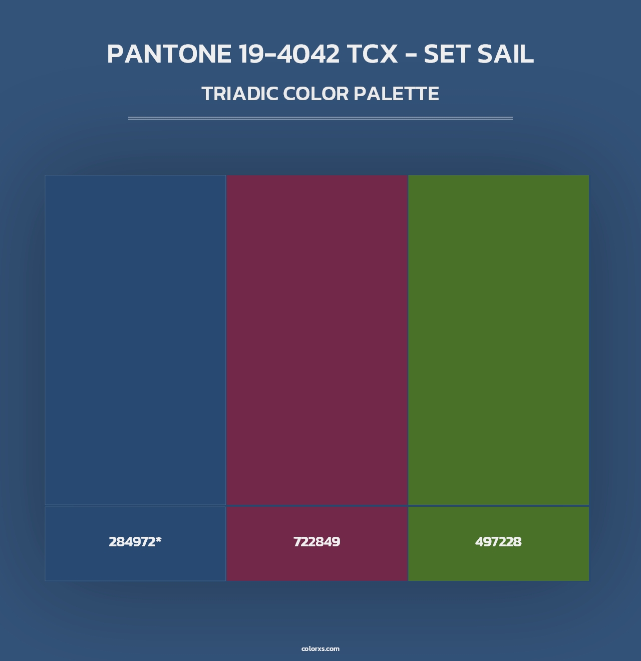 PANTONE 19-4042 TCX - Set Sail - Triadic Color Palette