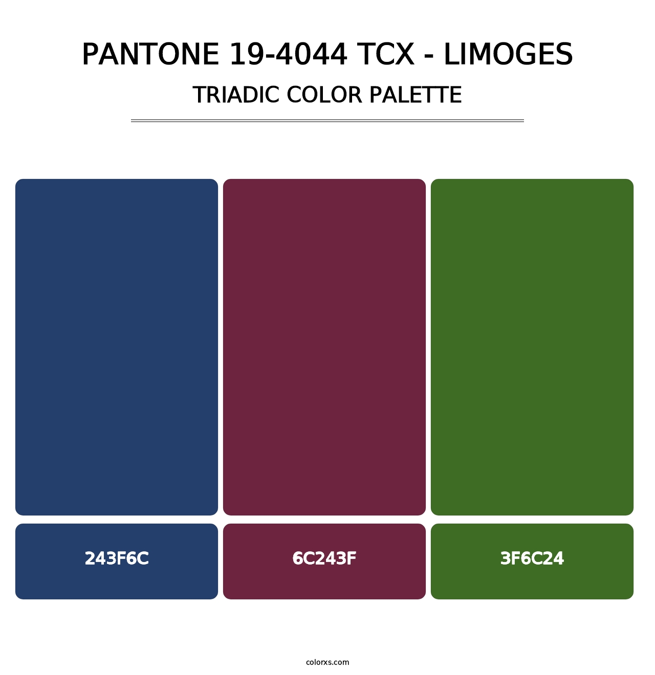 PANTONE 19-4044 TCX - Limoges - Triadic Color Palette