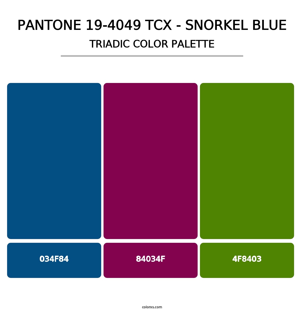 PANTONE 19-4049 TCX - Snorkel Blue - Triadic Color Palette