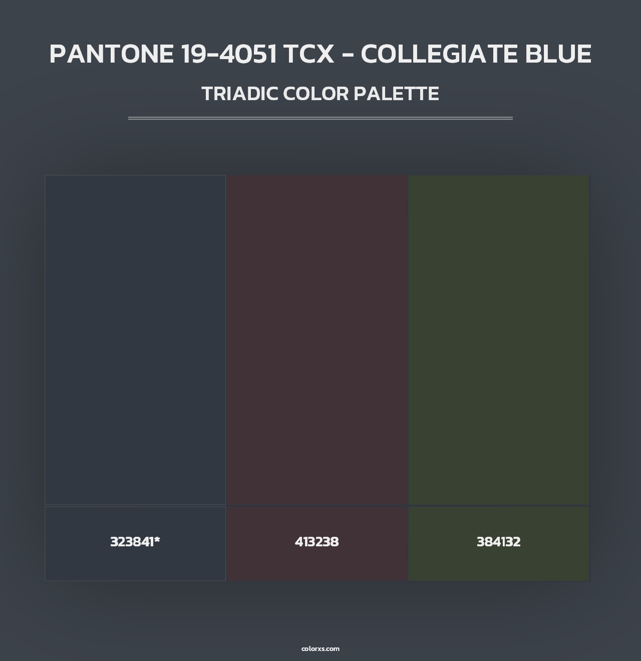 PANTONE 19-4051 TCX - Collegiate Blue - Triadic Color Palette