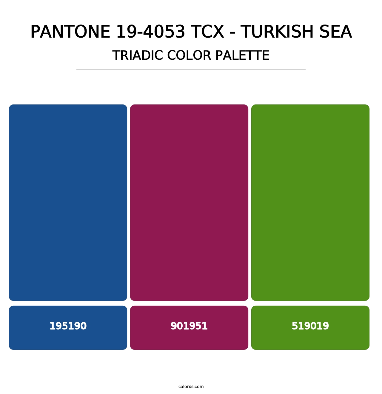 PANTONE 19-4053 TCX - Turkish Sea - Triadic Color Palette
