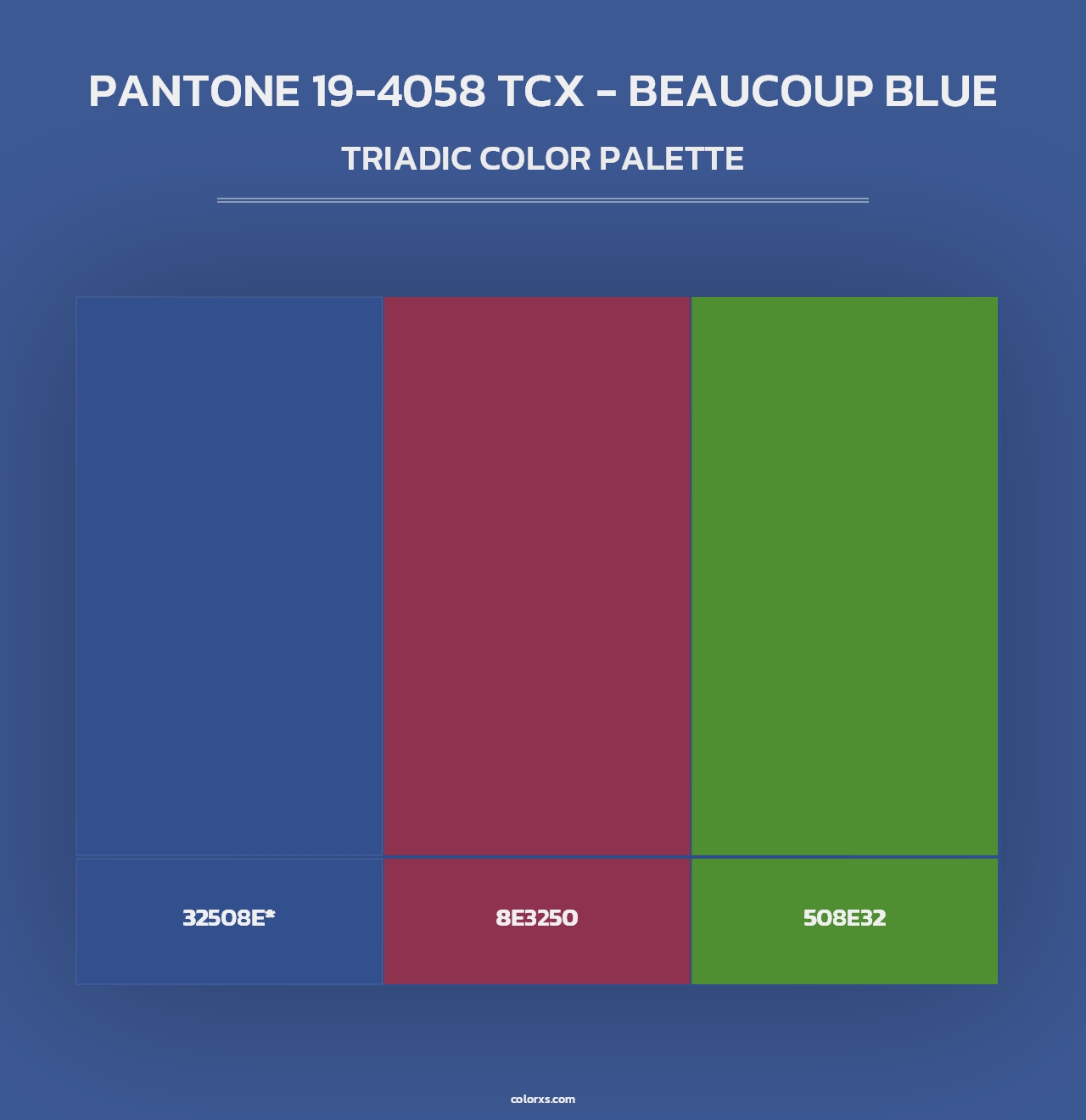 PANTONE 19-4058 TCX - Beaucoup Blue - Triadic Color Palette