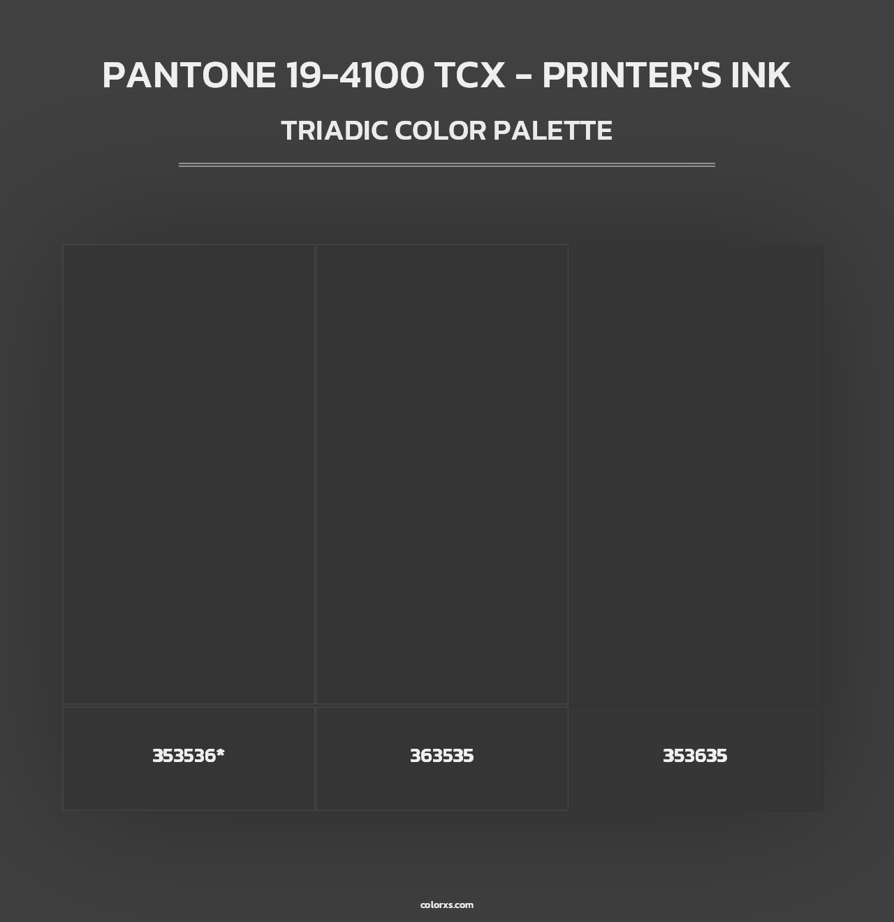 PANTONE 19-4100 TCX - Printer's Ink - Triadic Color Palette