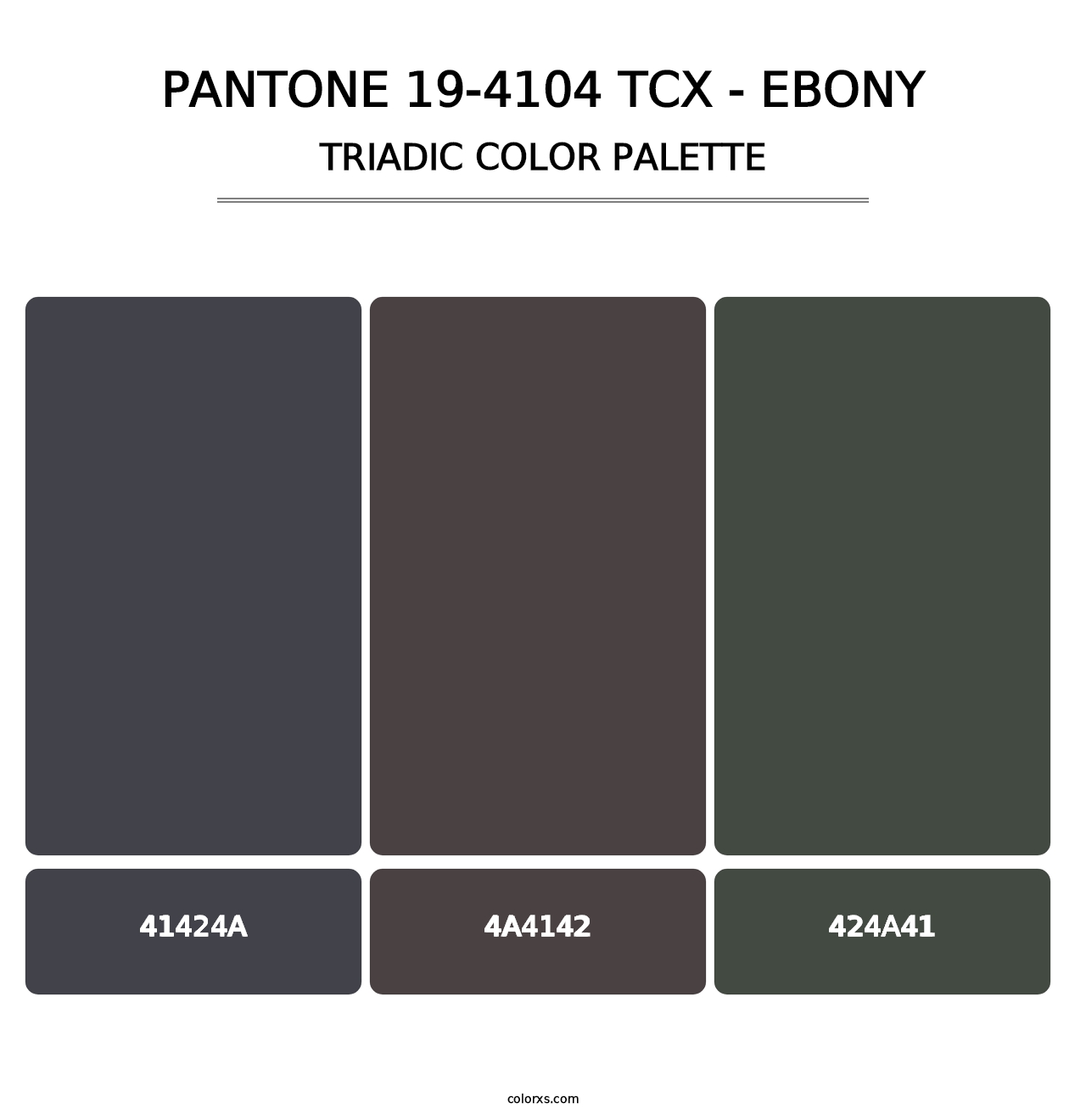 PANTONE 19-4104 TCX - Ebony - Triadic Color Palette