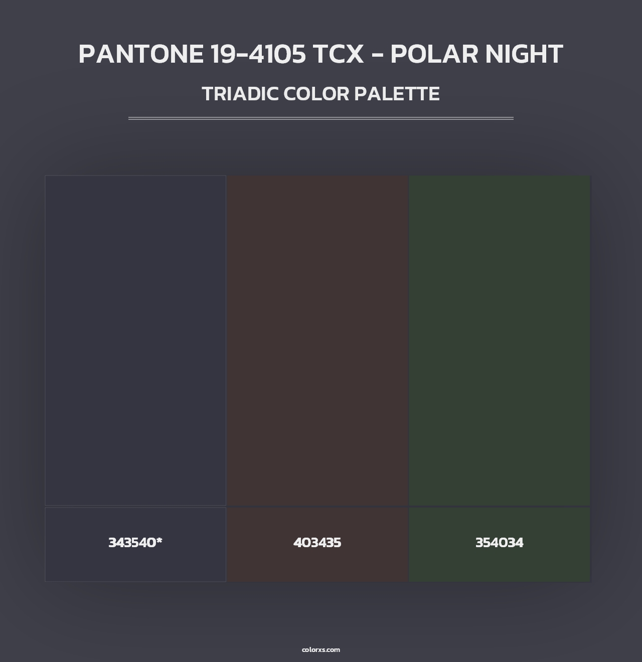 PANTONE 19-4105 TCX - Polar Night - Triadic Color Palette