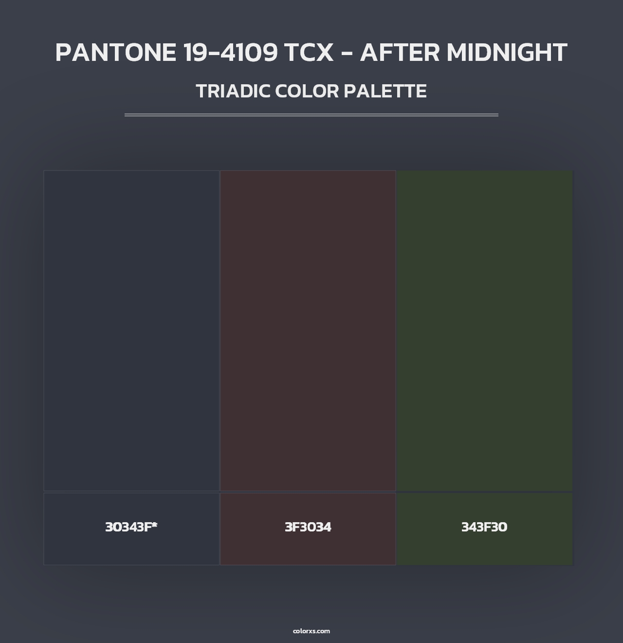 PANTONE 19-4109 TCX - After Midnight - Triadic Color Palette