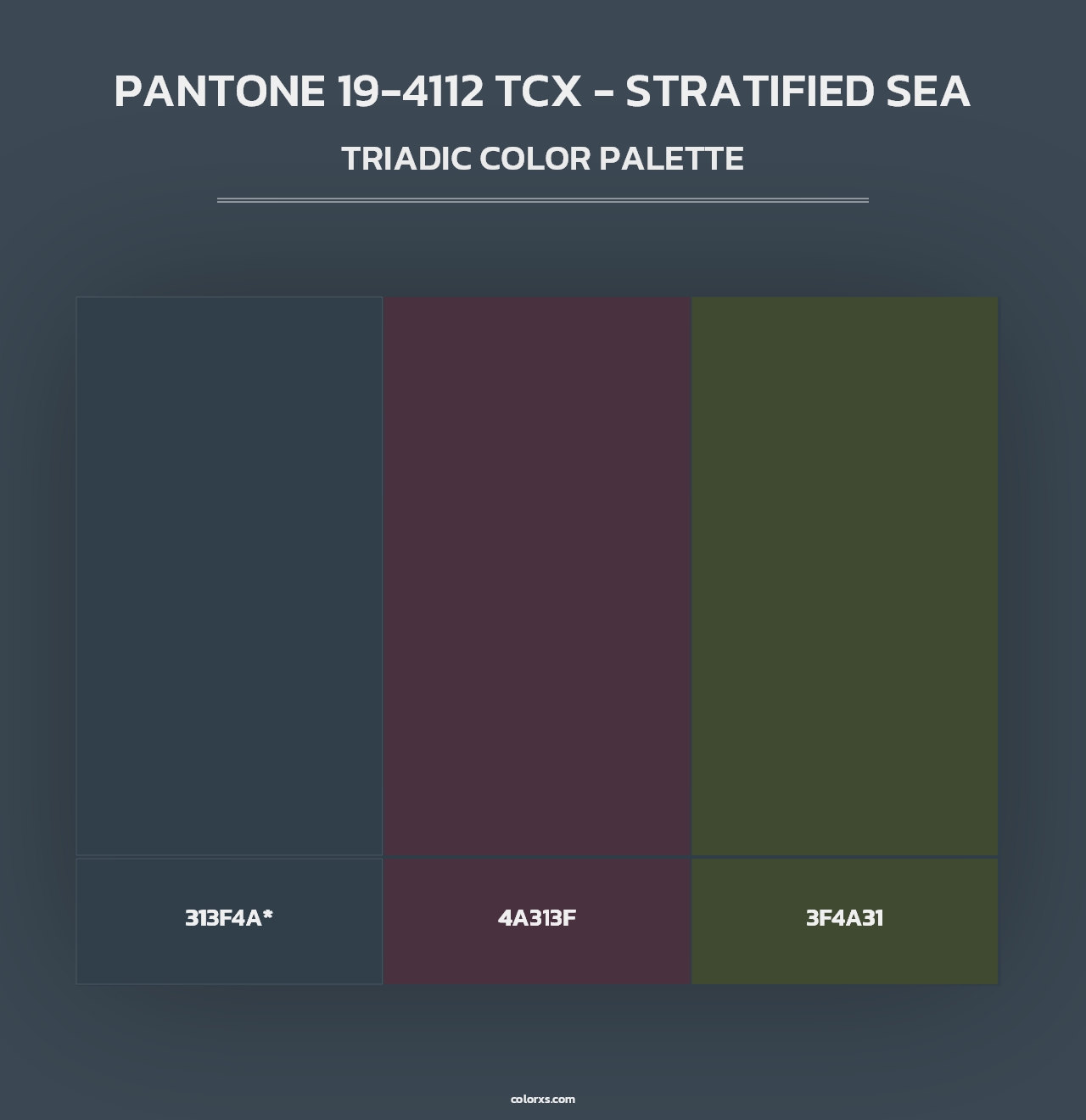 PANTONE 19-4112 TCX - Stratified Sea - Triadic Color Palette
