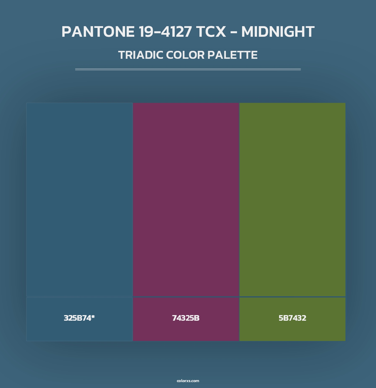 PANTONE 19-4127 TCX - Midnight - Triadic Color Palette