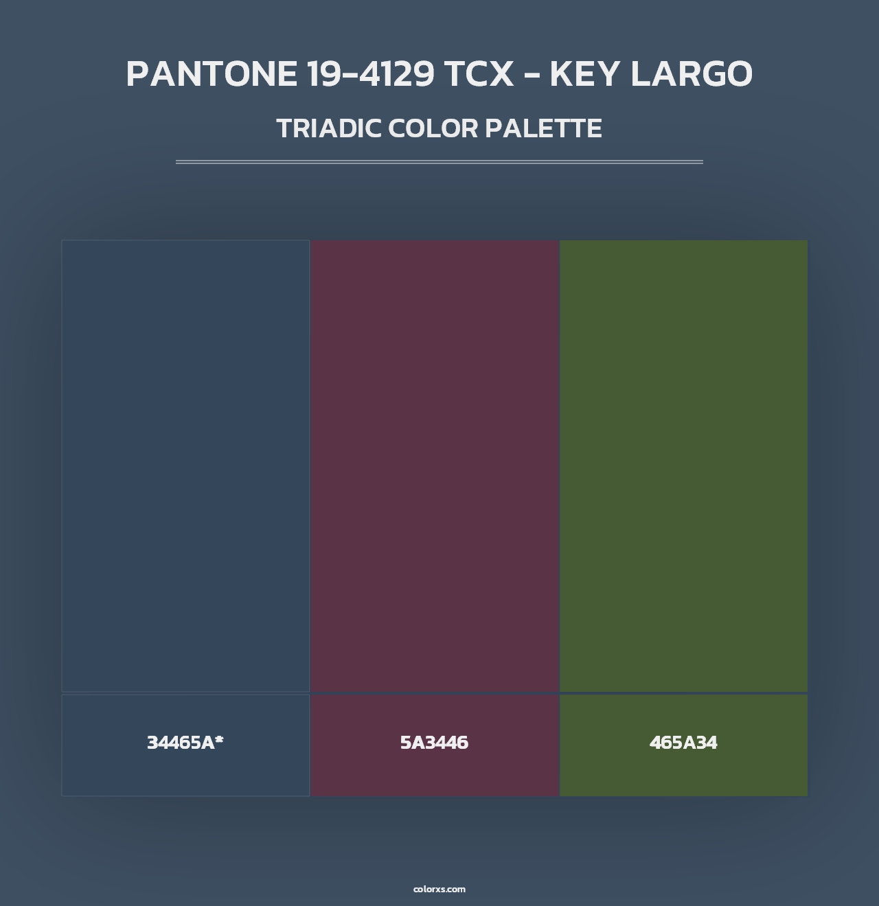PANTONE 19-4129 TCX - Key Largo - Triadic Color Palette