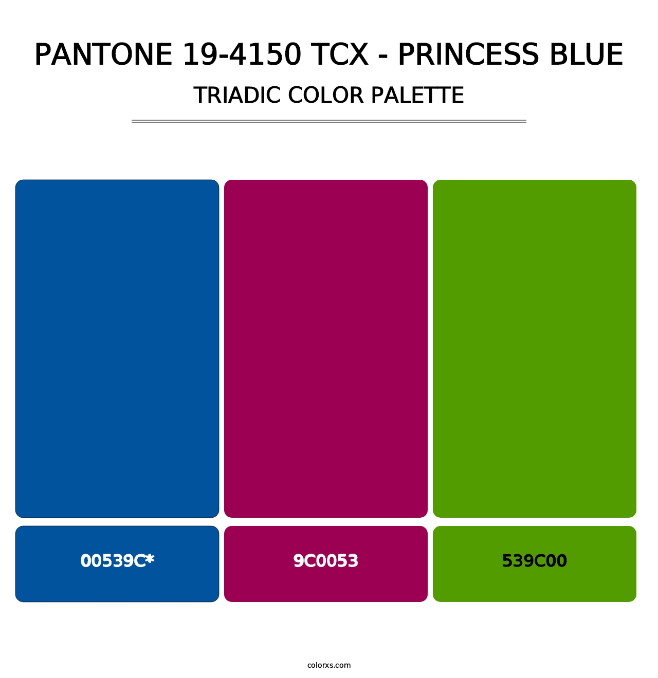PANTONE 19-4150 TCX - Princess Blue - Triadic Color Palette