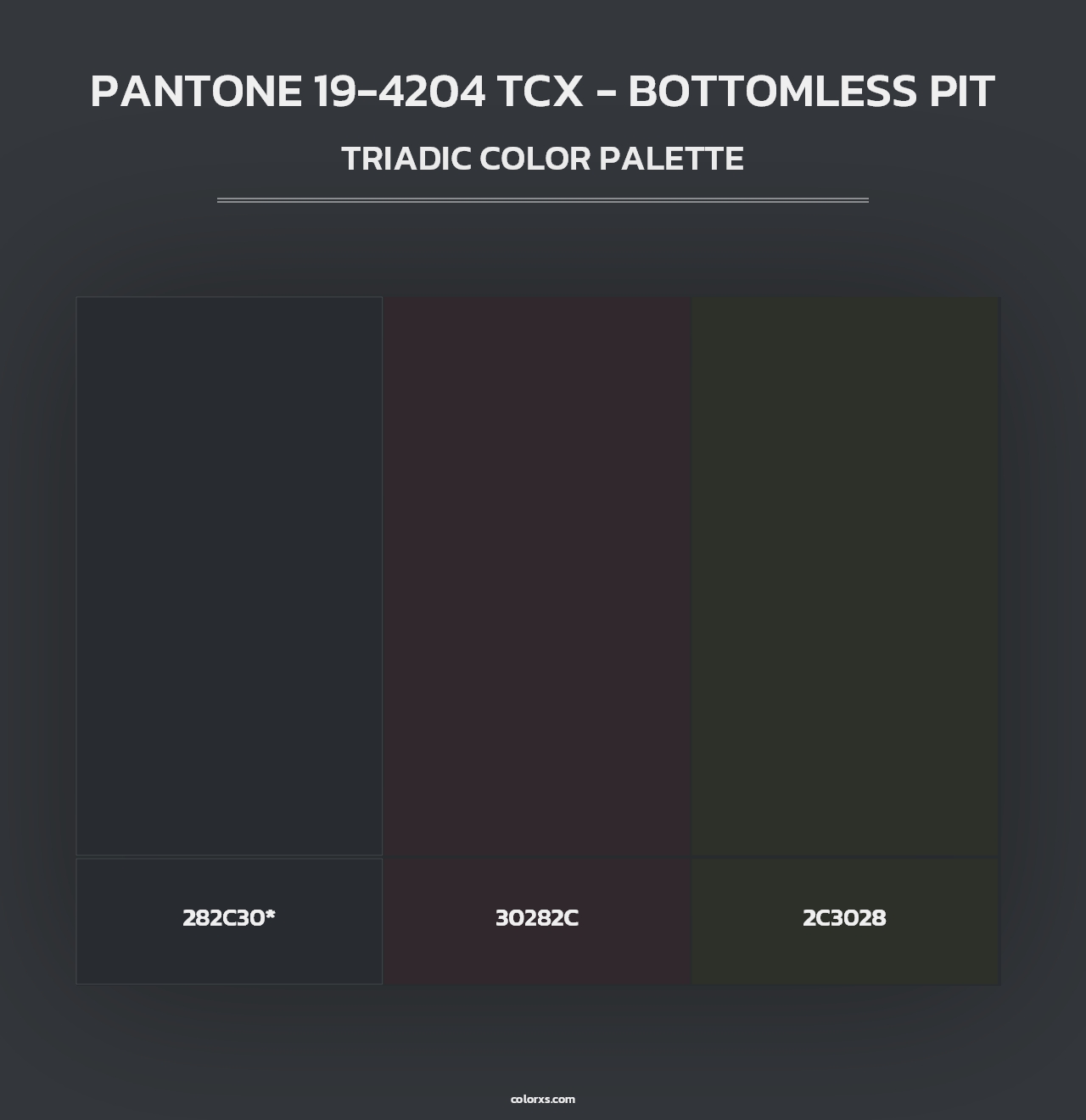 PANTONE 19-4204 TCX - Bottomless Pit - Triadic Color Palette
