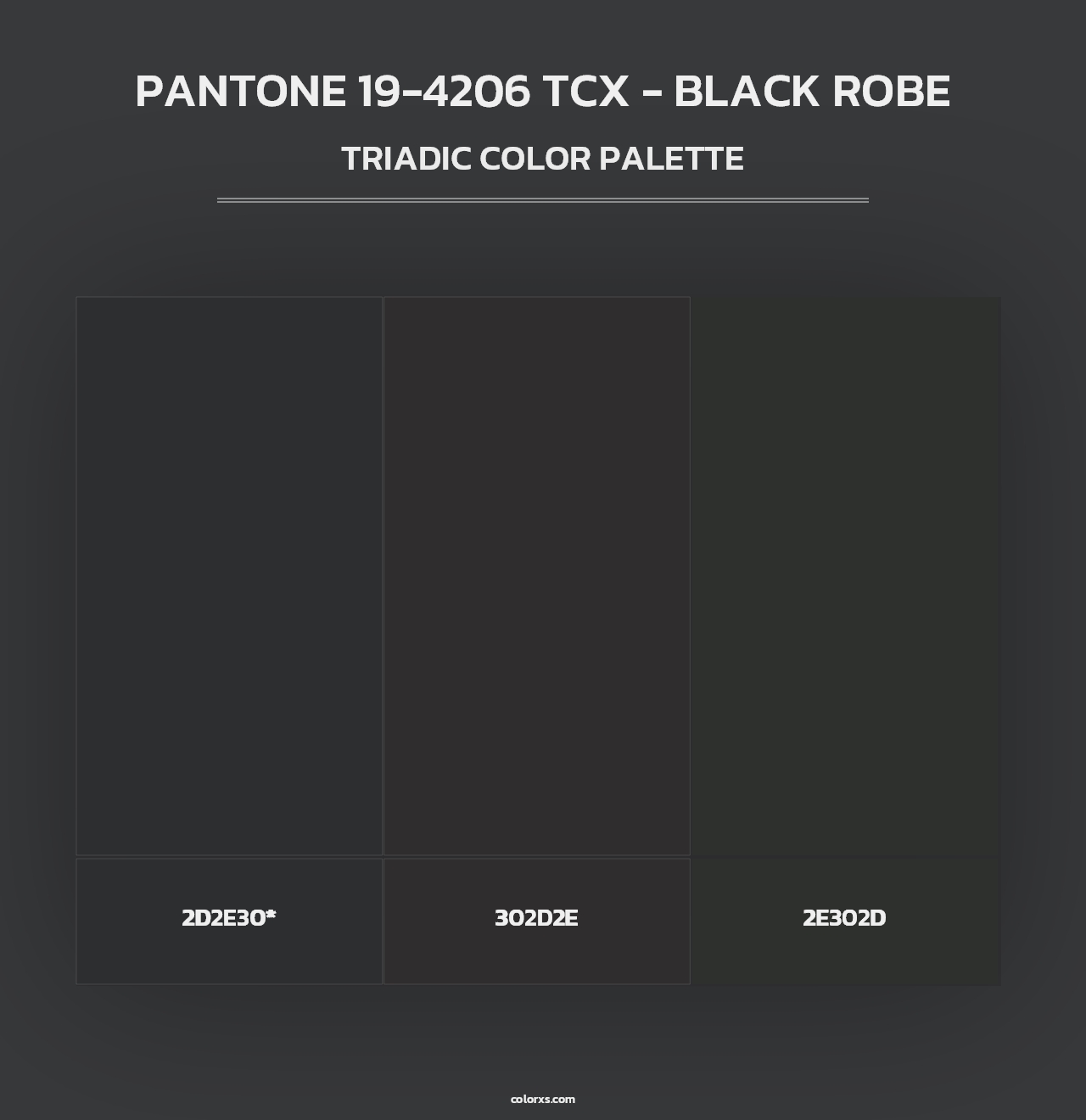 PANTONE 19-4206 TCX - Black Robe - Triadic Color Palette