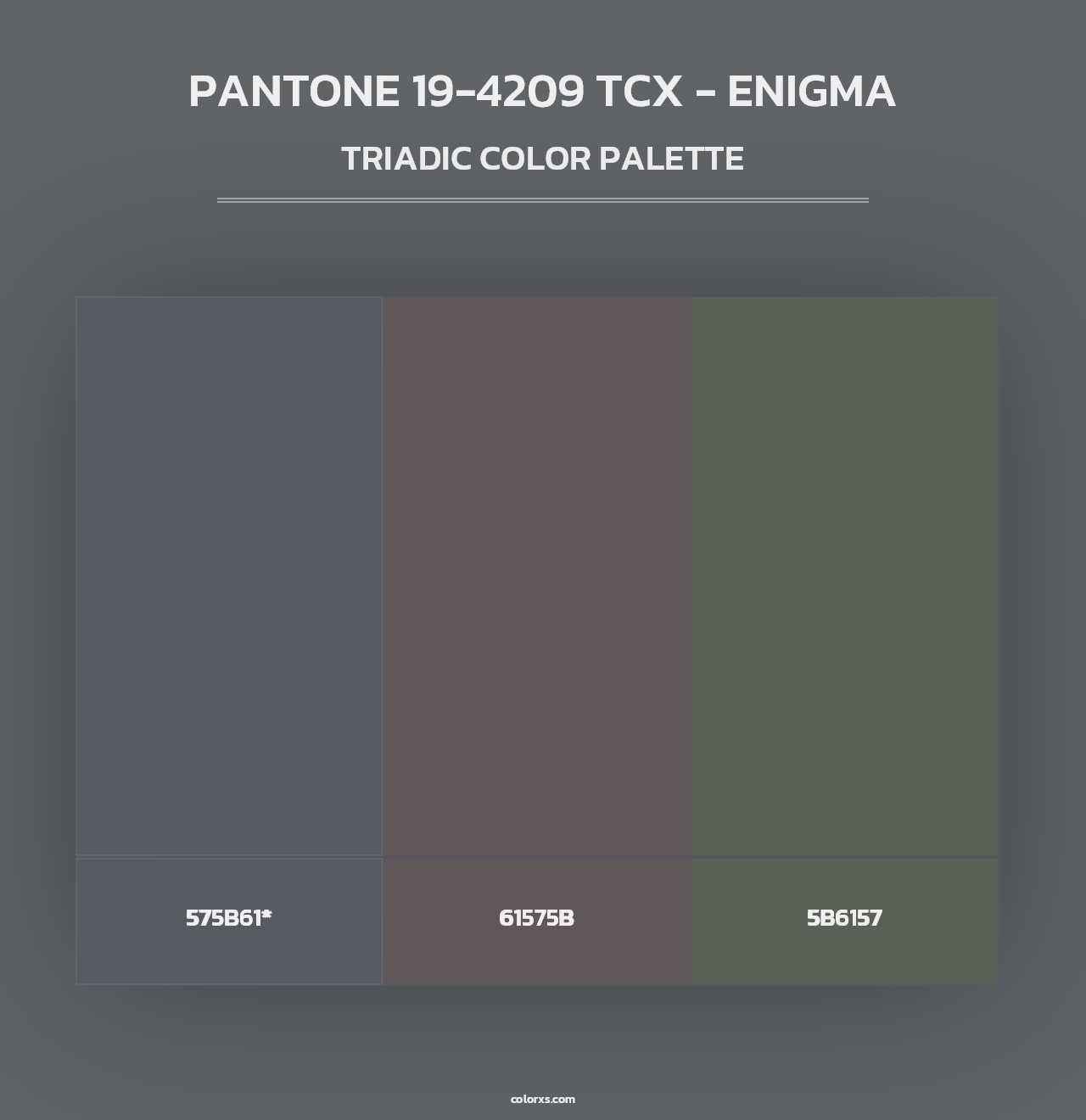 PANTONE 19-4209 TCX - Enigma - Triadic Color Palette