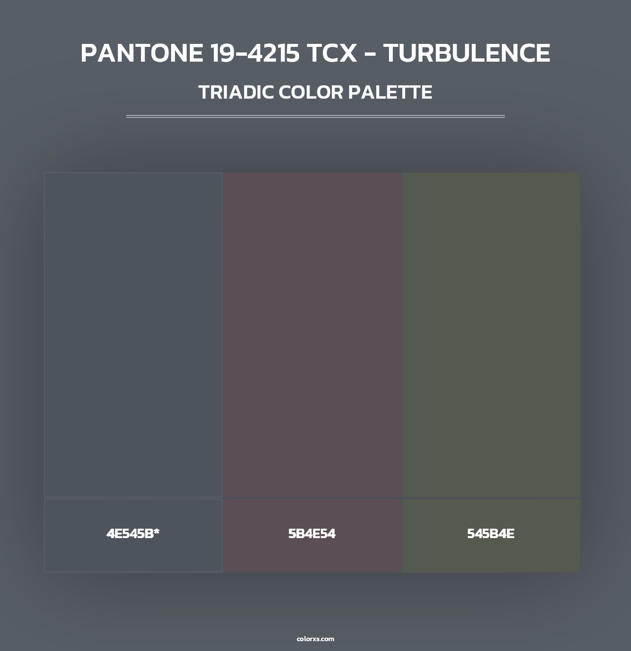 PANTONE 19-4215 TCX - Turbulence - Triadic Color Palette