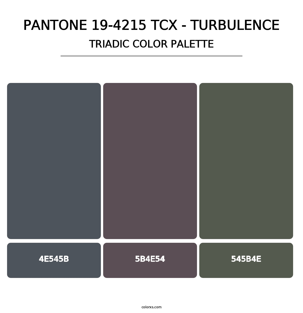 PANTONE 19-4215 TCX - Turbulence - Triadic Color Palette