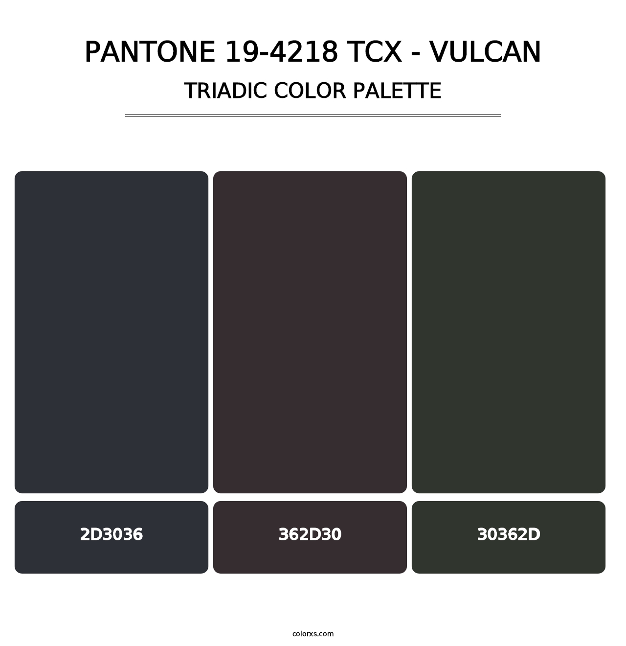 PANTONE 19-4218 TCX - Vulcan - Triadic Color Palette