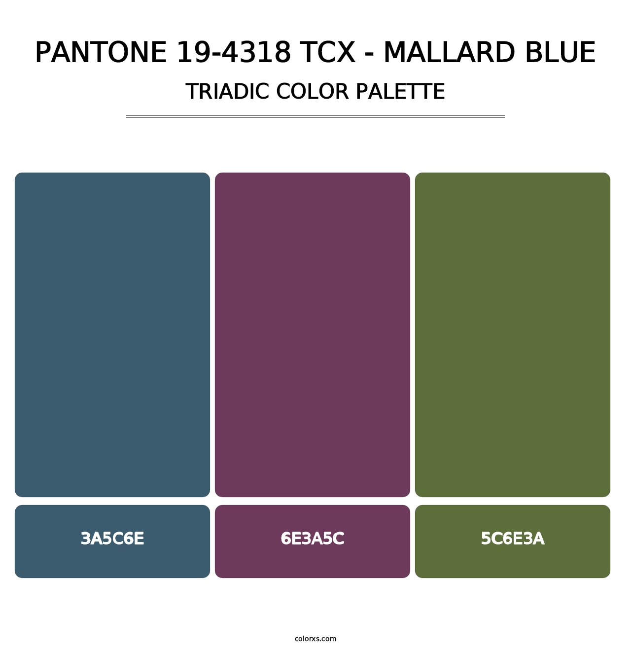 PANTONE 19-4318 TCX - Mallard Blue - Triadic Color Palette
