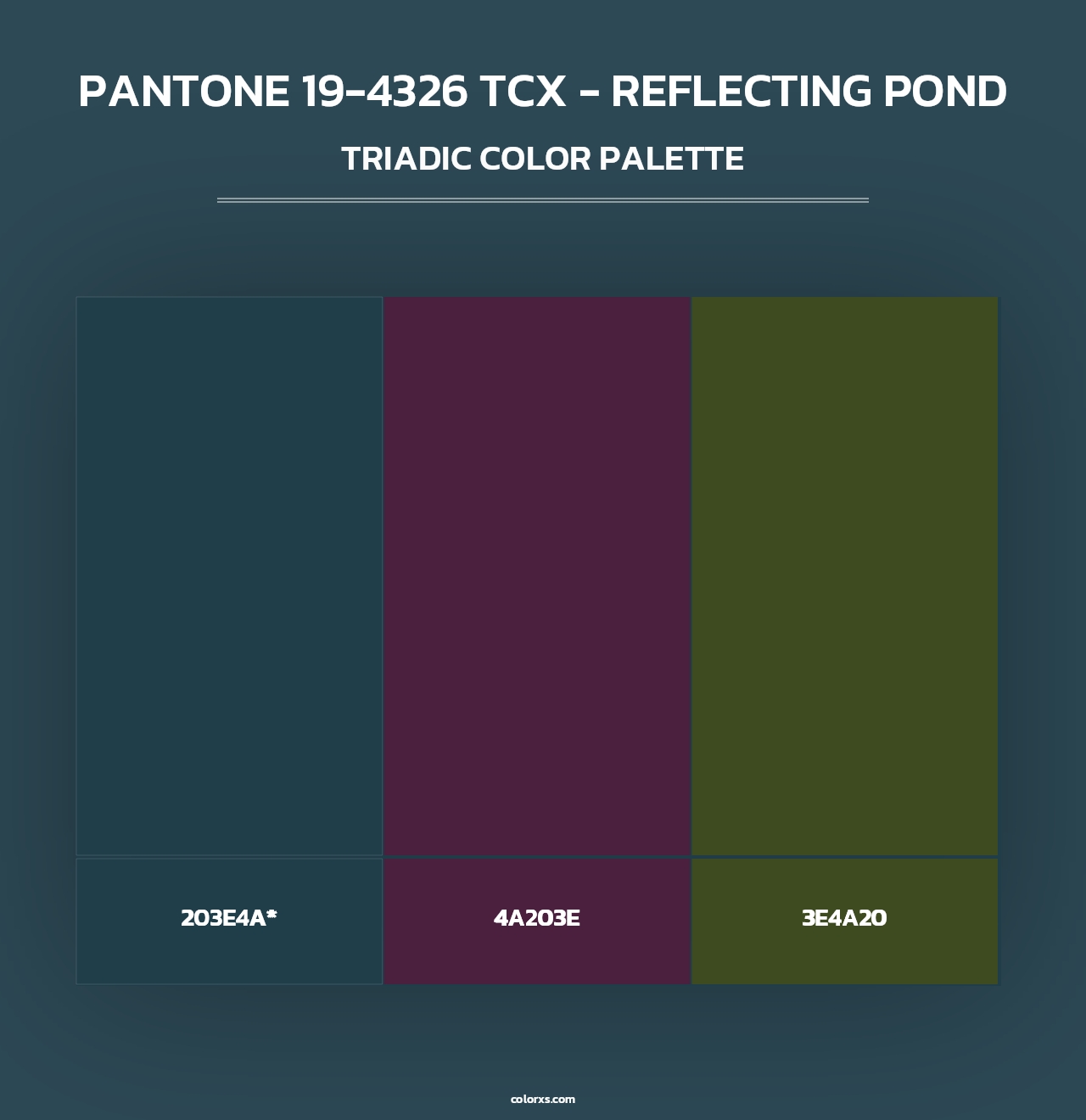 PANTONE 19-4326 TCX - Reflecting Pond - Triadic Color Palette