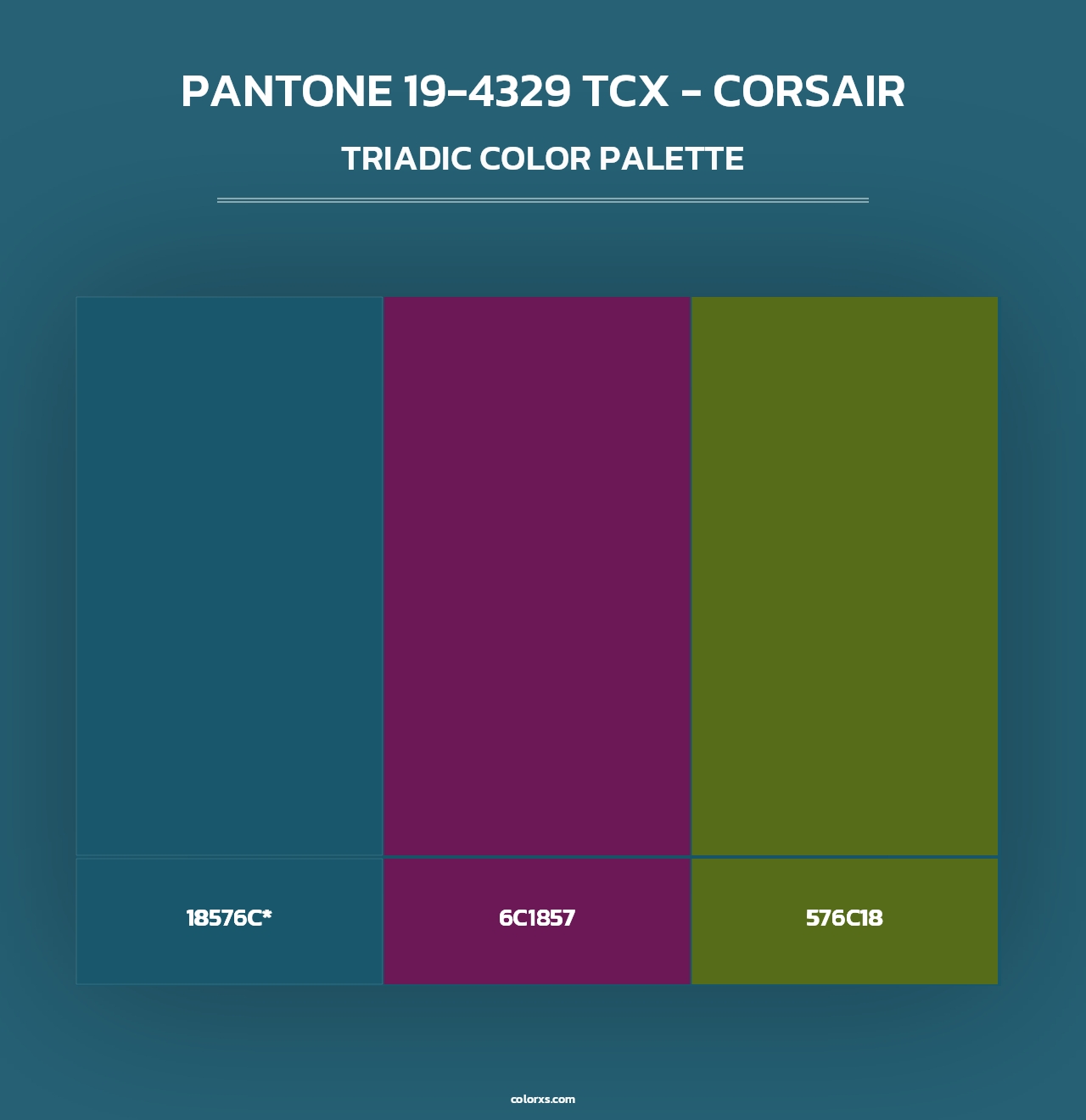 PANTONE 19-4329 TCX - Corsair - Triadic Color Palette