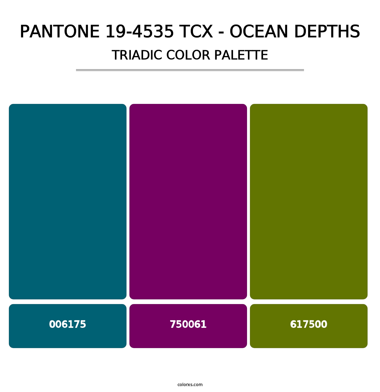 PANTONE 19-4535 TCX - Ocean Depths - Triadic Color Palette