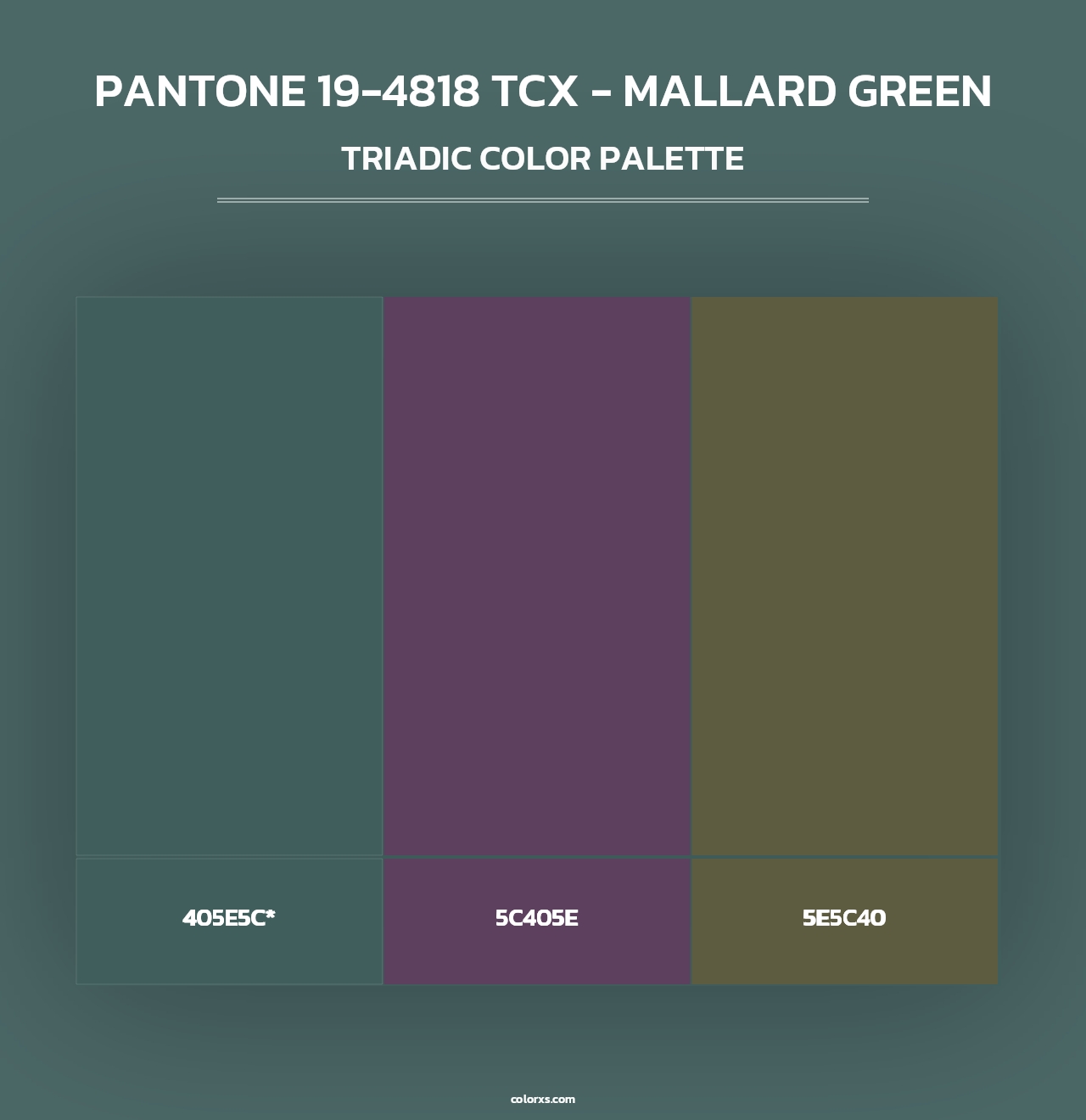 PANTONE 19-4818 TCX - Mallard Green - Triadic Color Palette