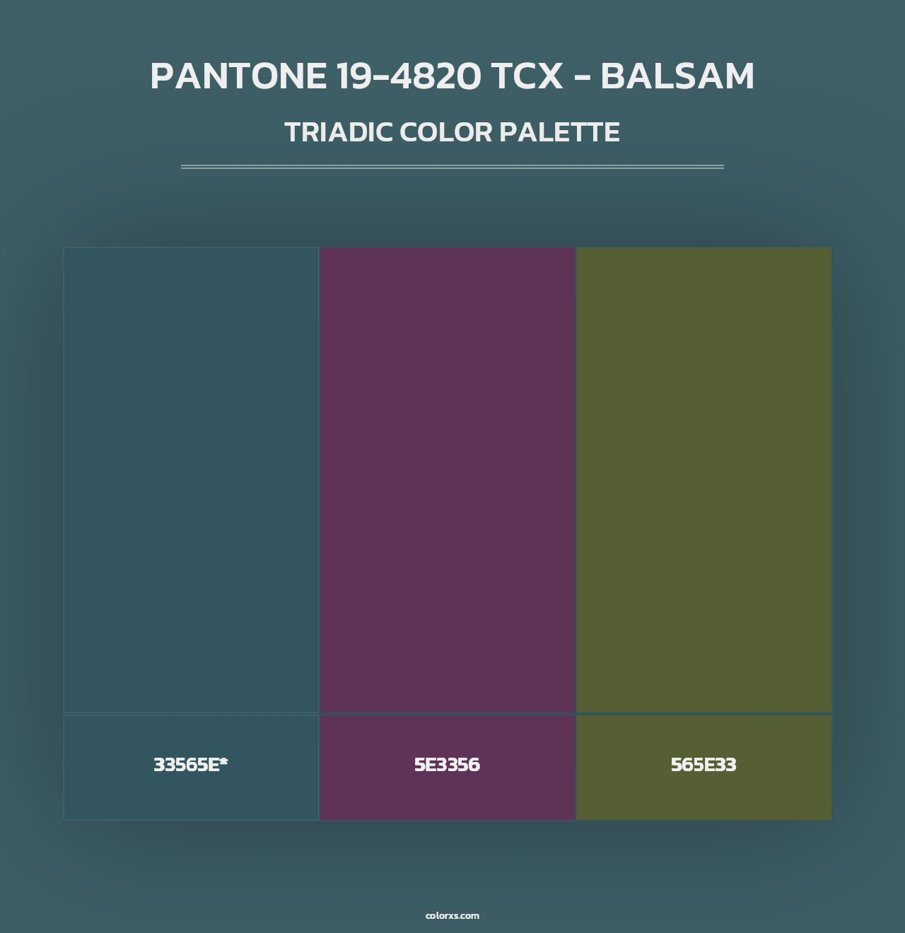 PANTONE 19-4820 TCX - Balsam - Triadic Color Palette