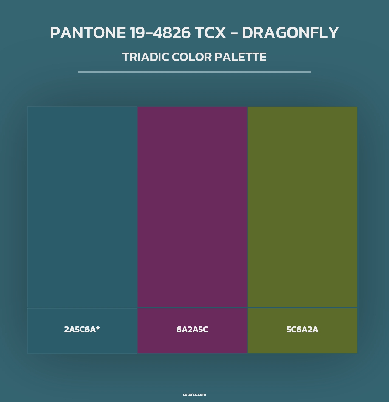PANTONE 19-4826 TCX - Dragonfly - Triadic Color Palette