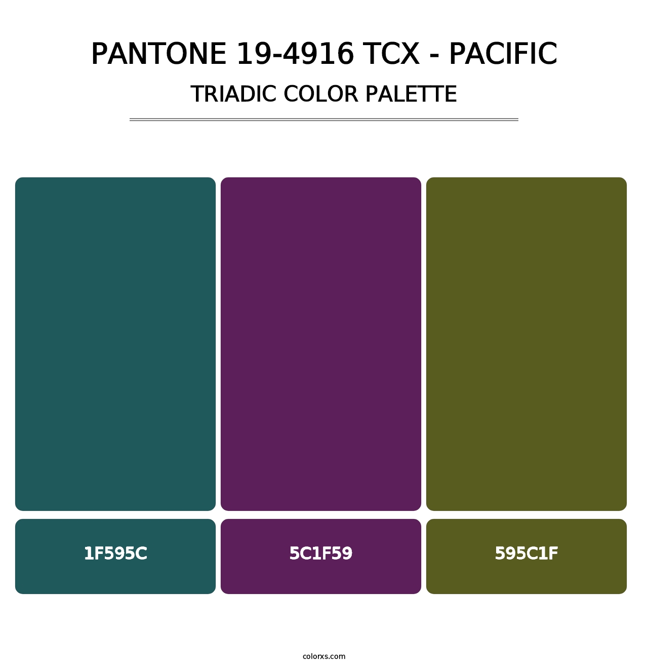 PANTONE 19-4916 TCX - Pacific - Triadic Color Palette