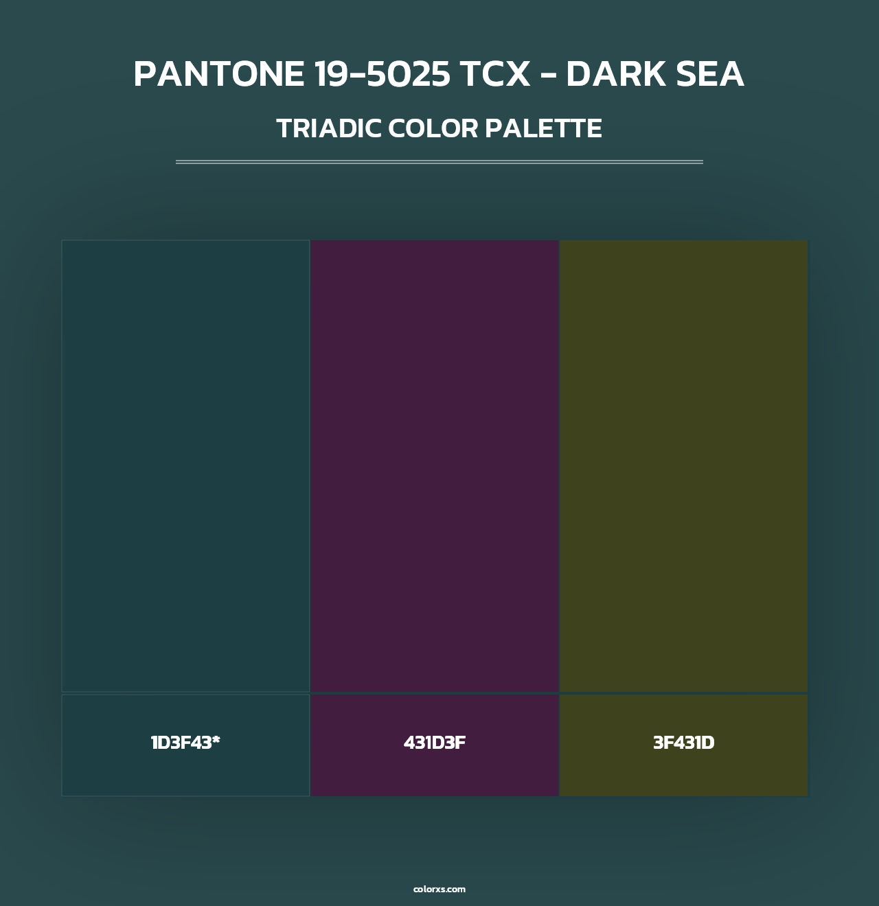 PANTONE 19-5025 TCX - Dark Sea - Triadic Color Palette