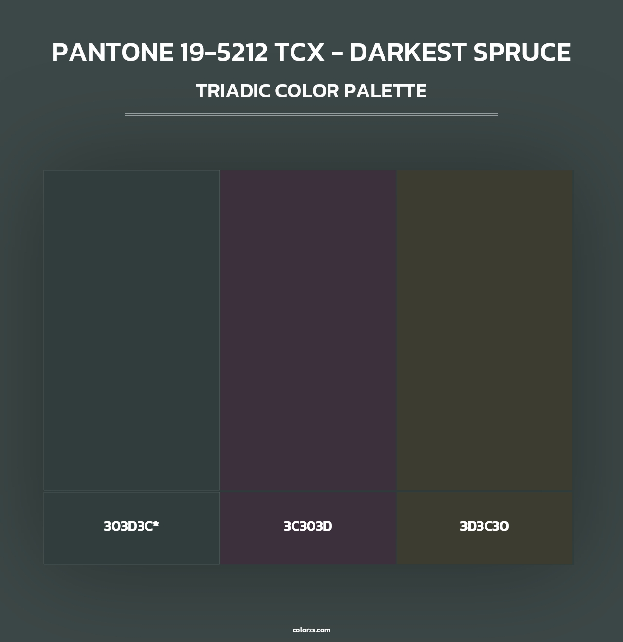 PANTONE 19-5212 TCX - Darkest Spruce - Triadic Color Palette