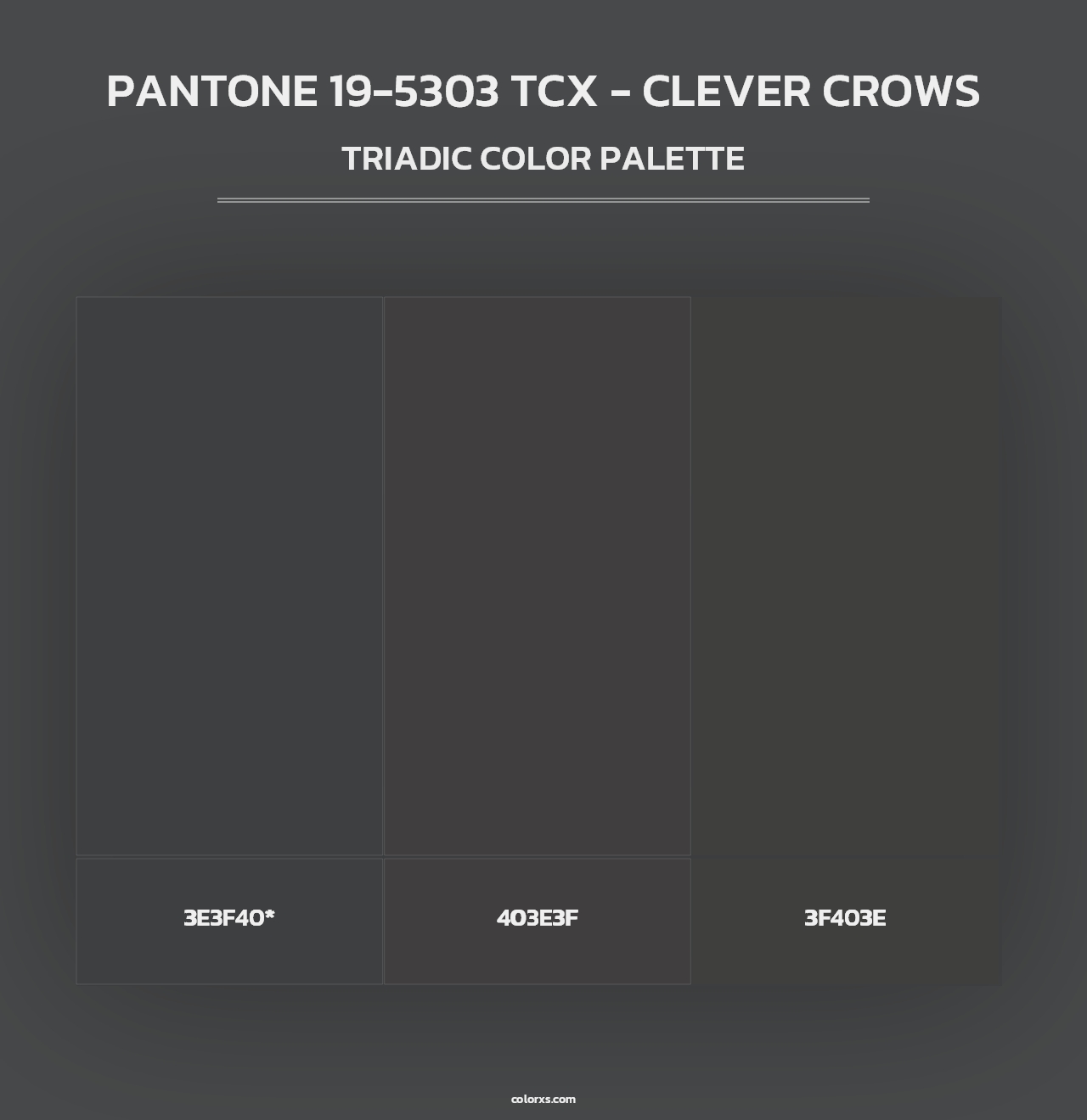 PANTONE 19-5303 TCX - Clever Crows - Triadic Color Palette
