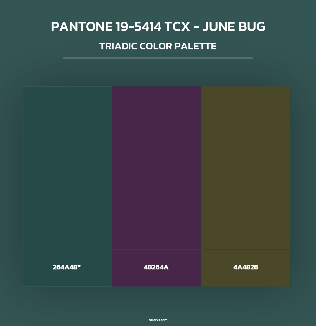 PANTONE 19-5414 TCX - June Bug - Triadic Color Palette
