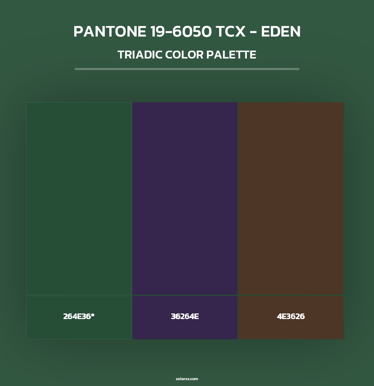 PANTONE 19-6050 TCX - Eden - Triadic Color Palette