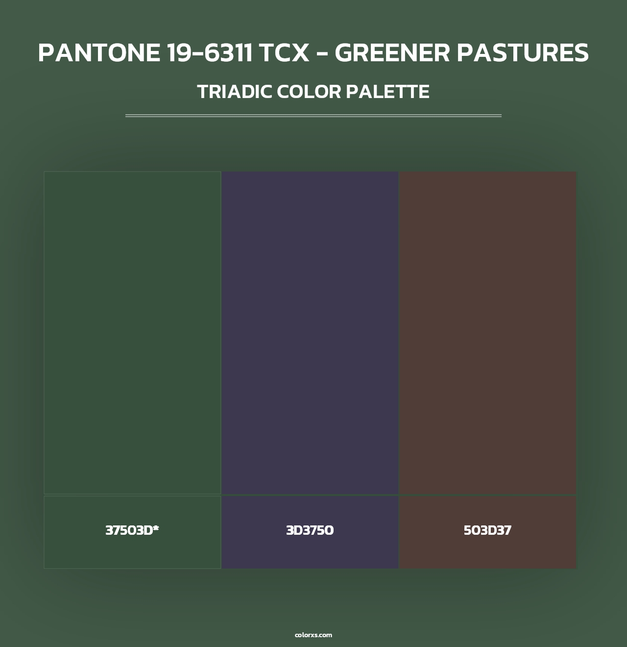 PANTONE 19-6311 TCX - Greener Pastures - Triadic Color Palette