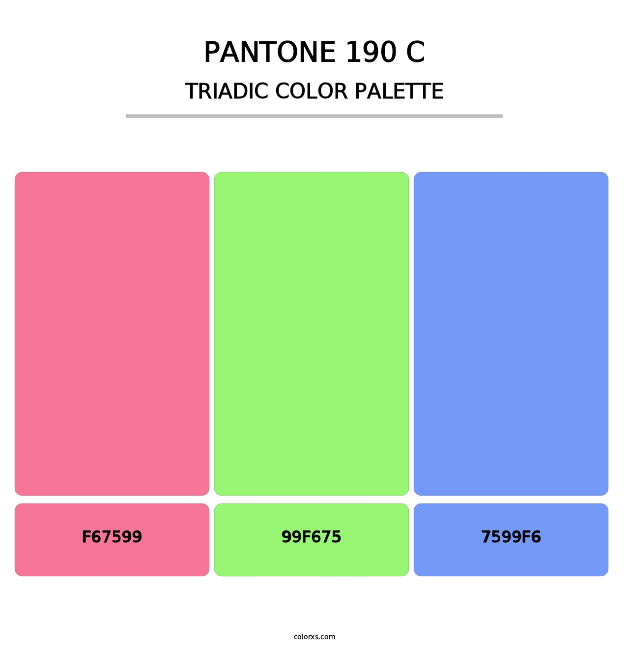 PANTONE 190 C - Triadic Color Palette