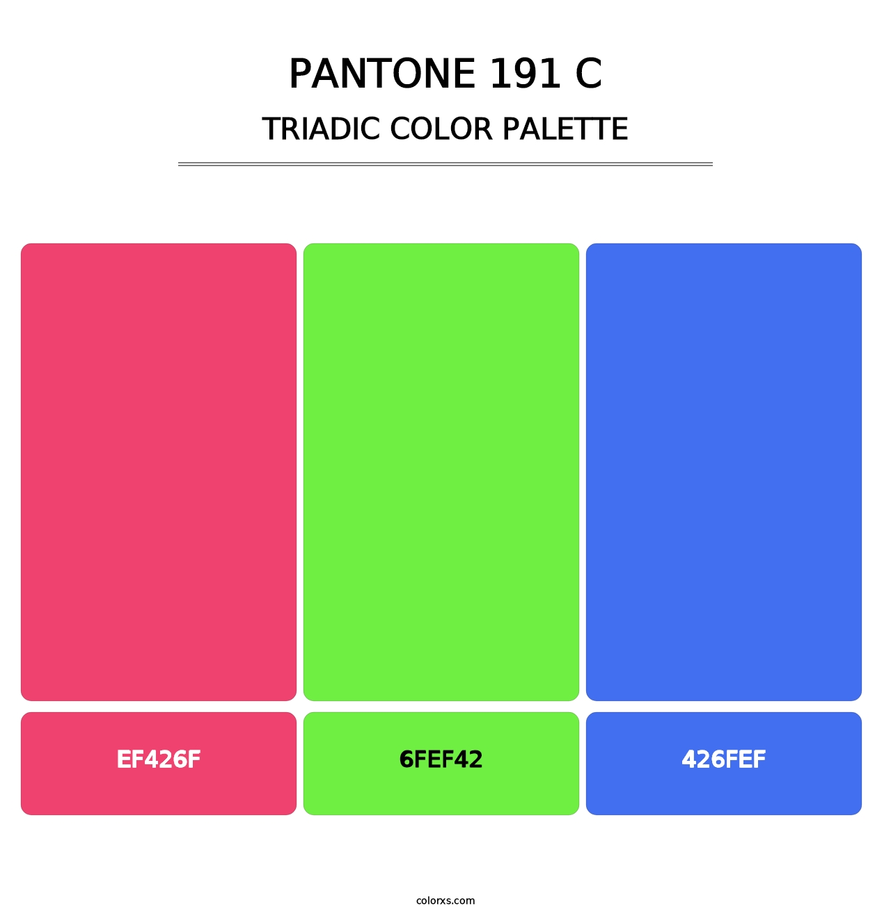 PANTONE 191 C - Triadic Color Palette